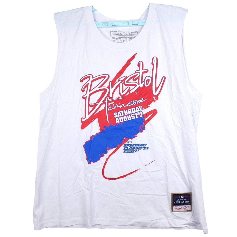 Bristol‎ Speedway Classic 25 Mitchell & Ness MLB XL XLarge Tank Top White NWT